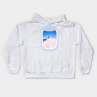 Plane Window Sunset Kids Hoodie